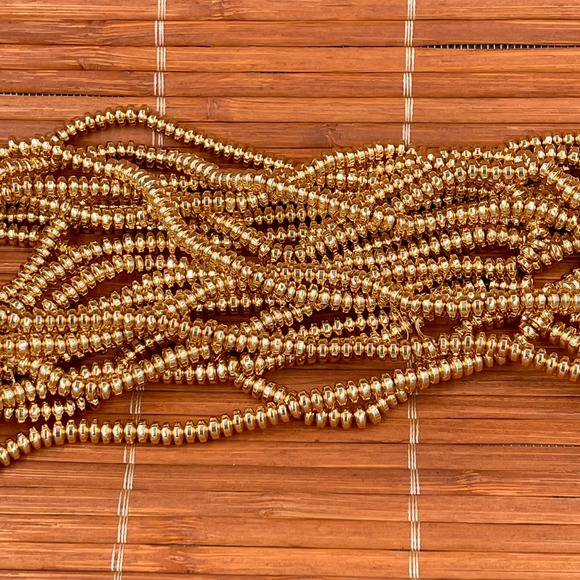 Custom Variety Pack Other - Gold Hematite Rondelle Beads Full Strand Jewelry Making Supplies